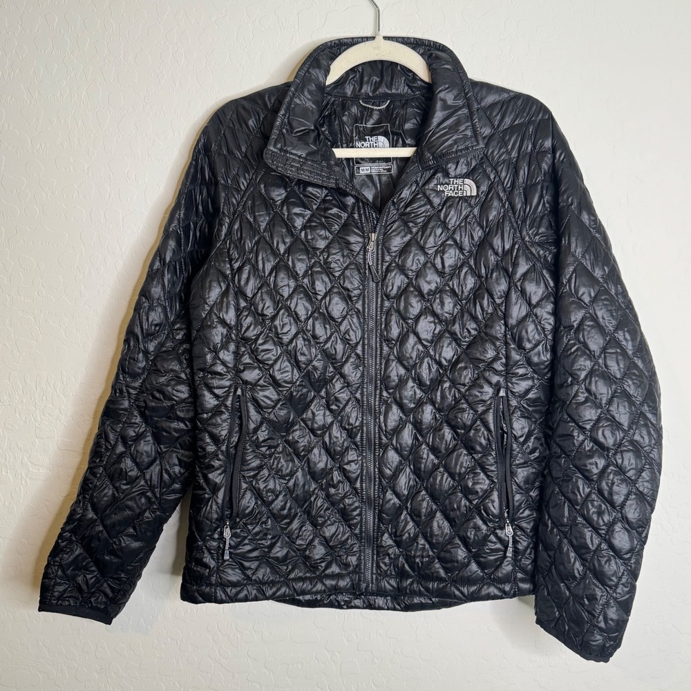The North Face Womens ThermoBall Puffer Jacket M Black Quilt Gorpcore Camping